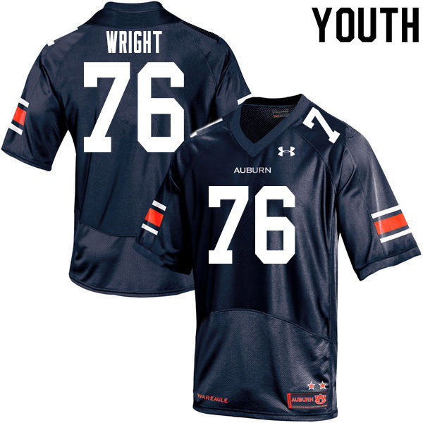 Auburn Tigers Youth Jeremiah Wright #76 Navy Under Armour Stitched College 2020 NCAA Authentic Football Jersey BYR1174QT